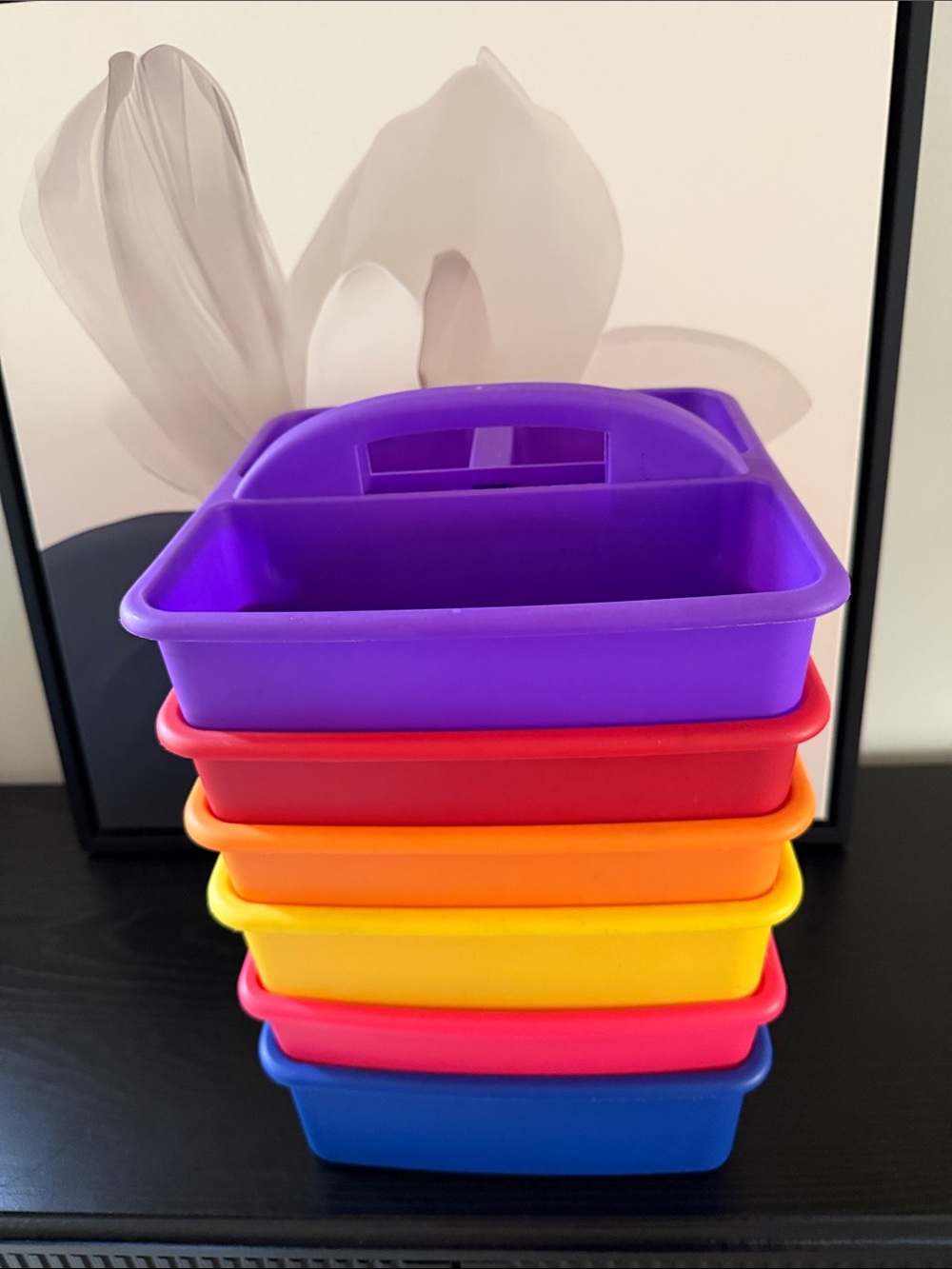 6 Multicolored Classroom Caddies